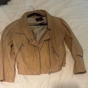 Mulberry Light Brown Quilted Leather Jacket